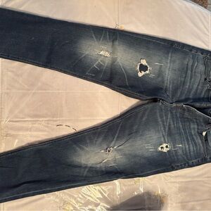 Express Blue Slim Distressed Jeans